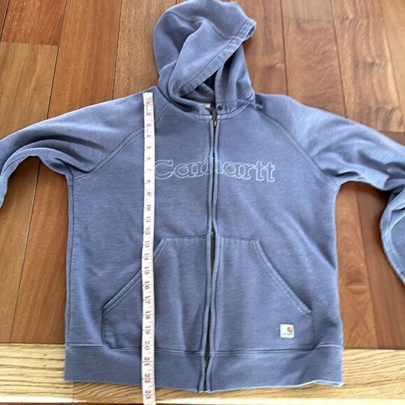 Womens Vintage Y2K Carhartt Full Zip Lavender Hoodie Embroider Stitched Logo M - Picture 8 of 8